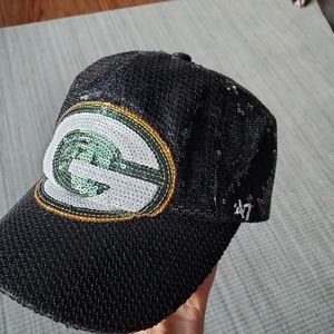 Sequined Green Bay Parkers hat, NWOT